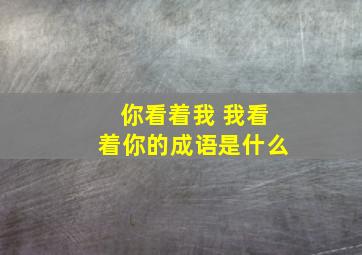 你看着我 我看着你的成语是什么